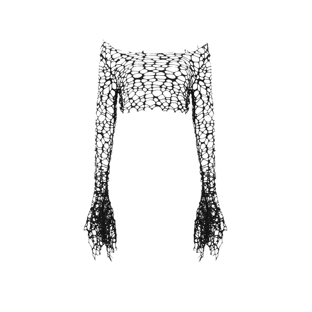 Dark in Love - Punk Distressed Crop top - Black